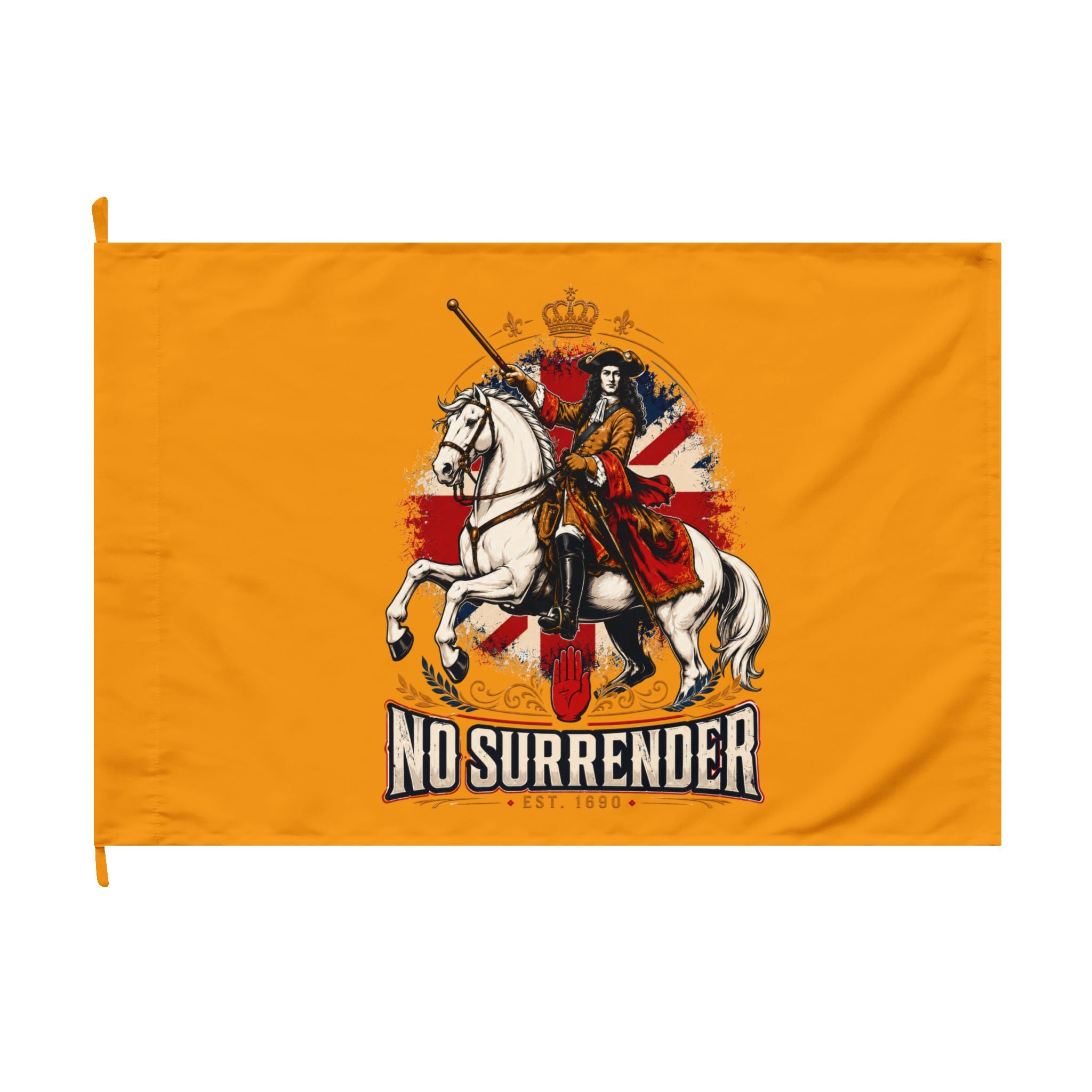 Double-Sided Flag — "No Surrender" / Band Life Orange Parade Flag