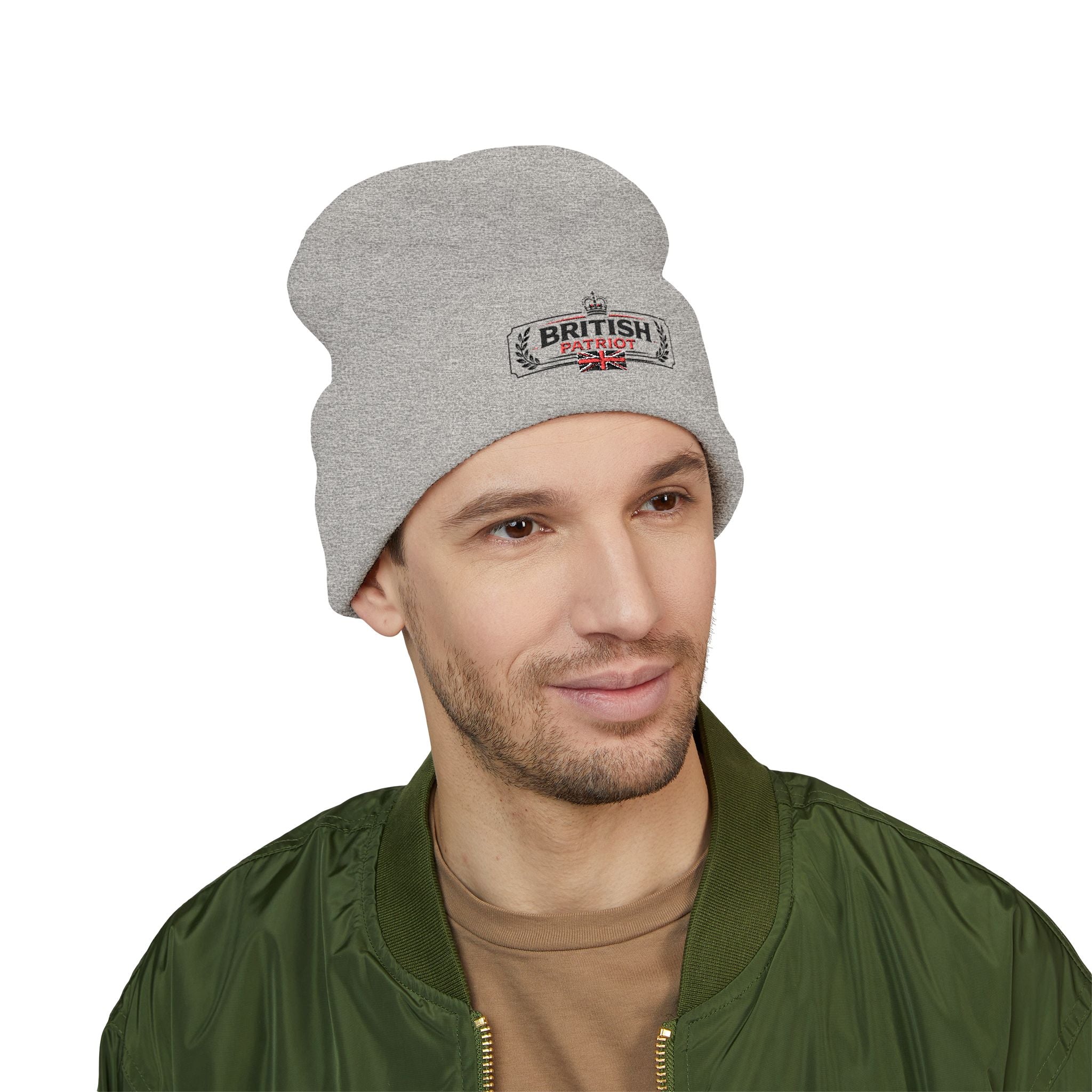 British Patriot Embroidered Cuffed Beanie