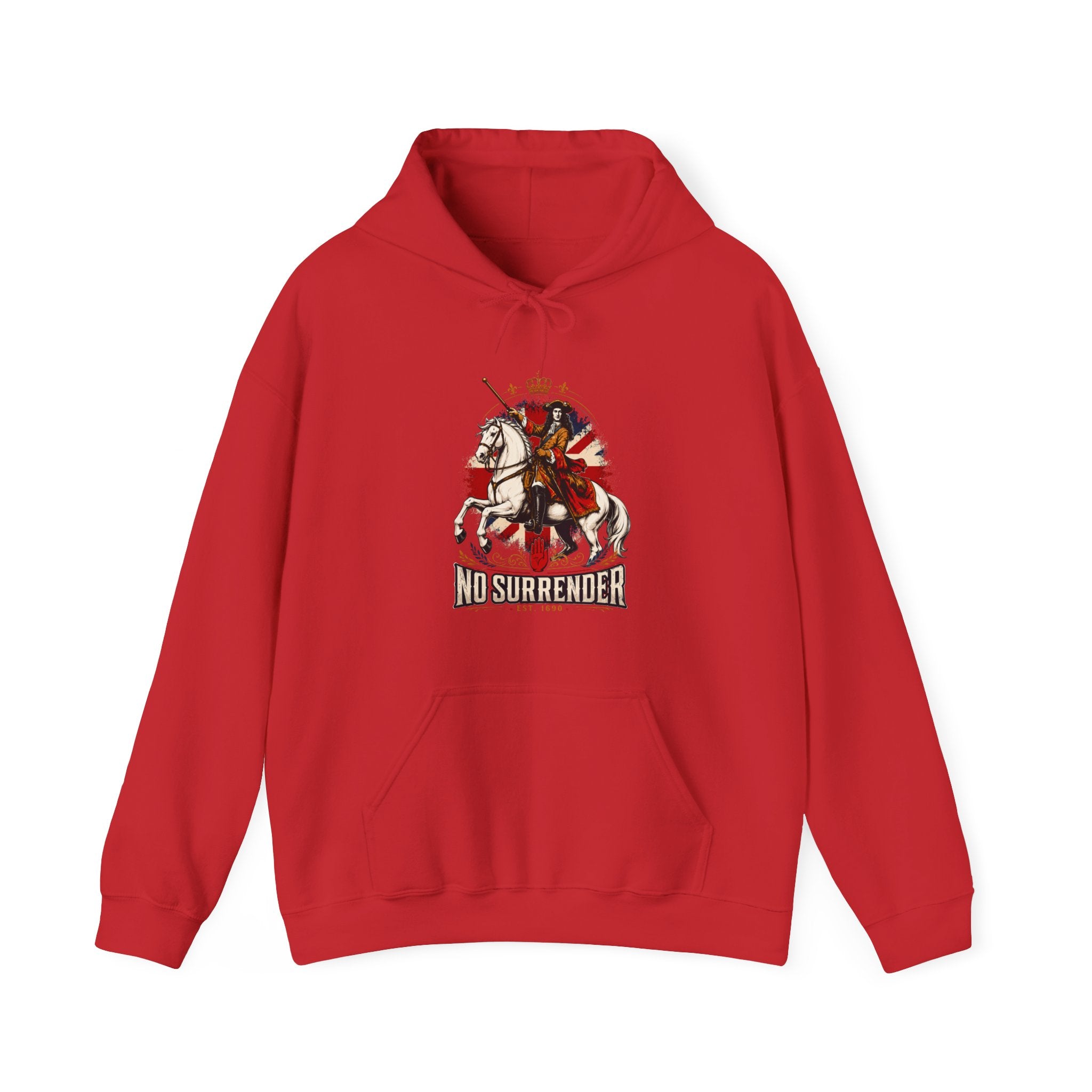 No Surrender Hoodie — Vintage Knight Coat of Arms Graphic Sweatshirt