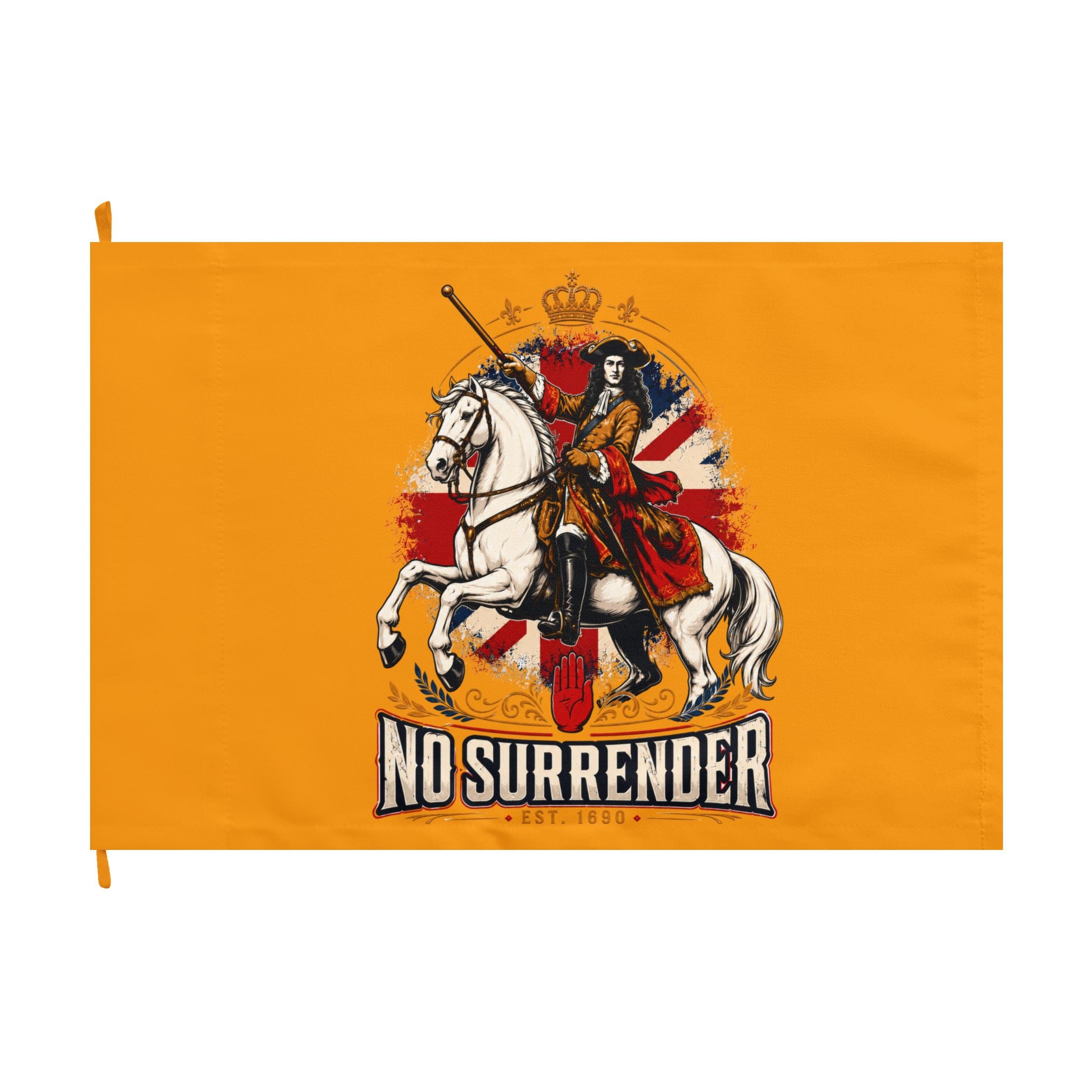 Double-Sided Flag — "No Surrender" / Band Life Orange Parade Flag