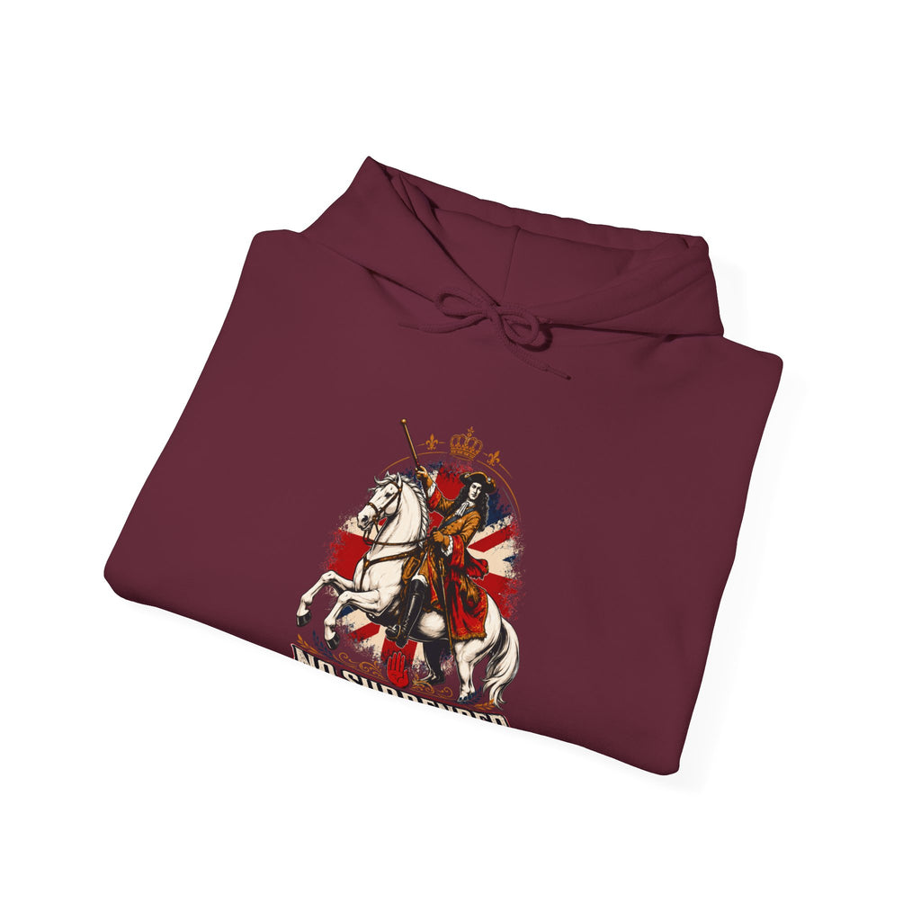 No Surrender Hoodie — Vintage Knight Coat of Arms Graphic Sweatshirt