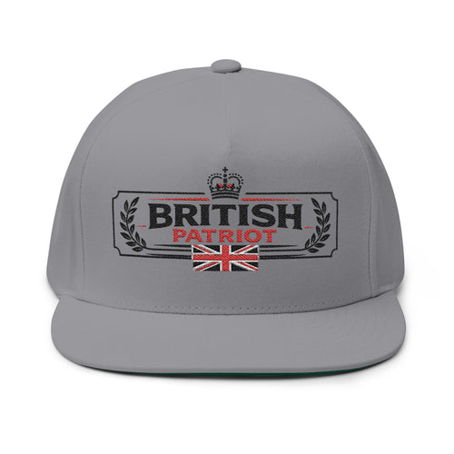 British Patriot Embroidered Flat Bill Cap