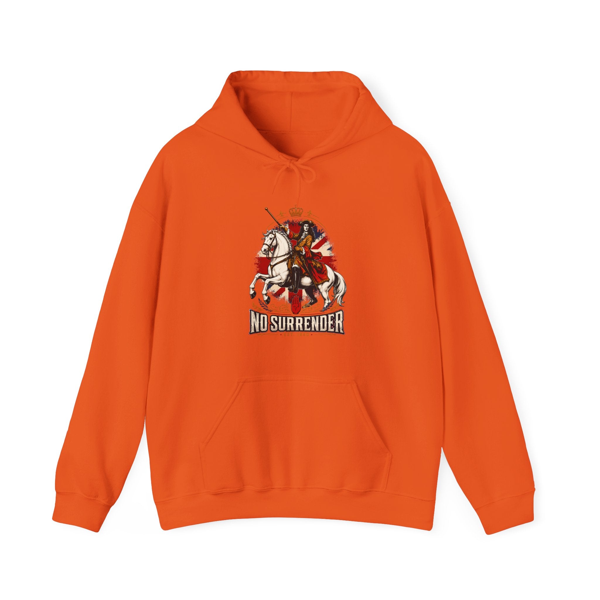 No Surrender Hoodie — Vintage Knight Coat of Arms Graphic Sweatshirt
