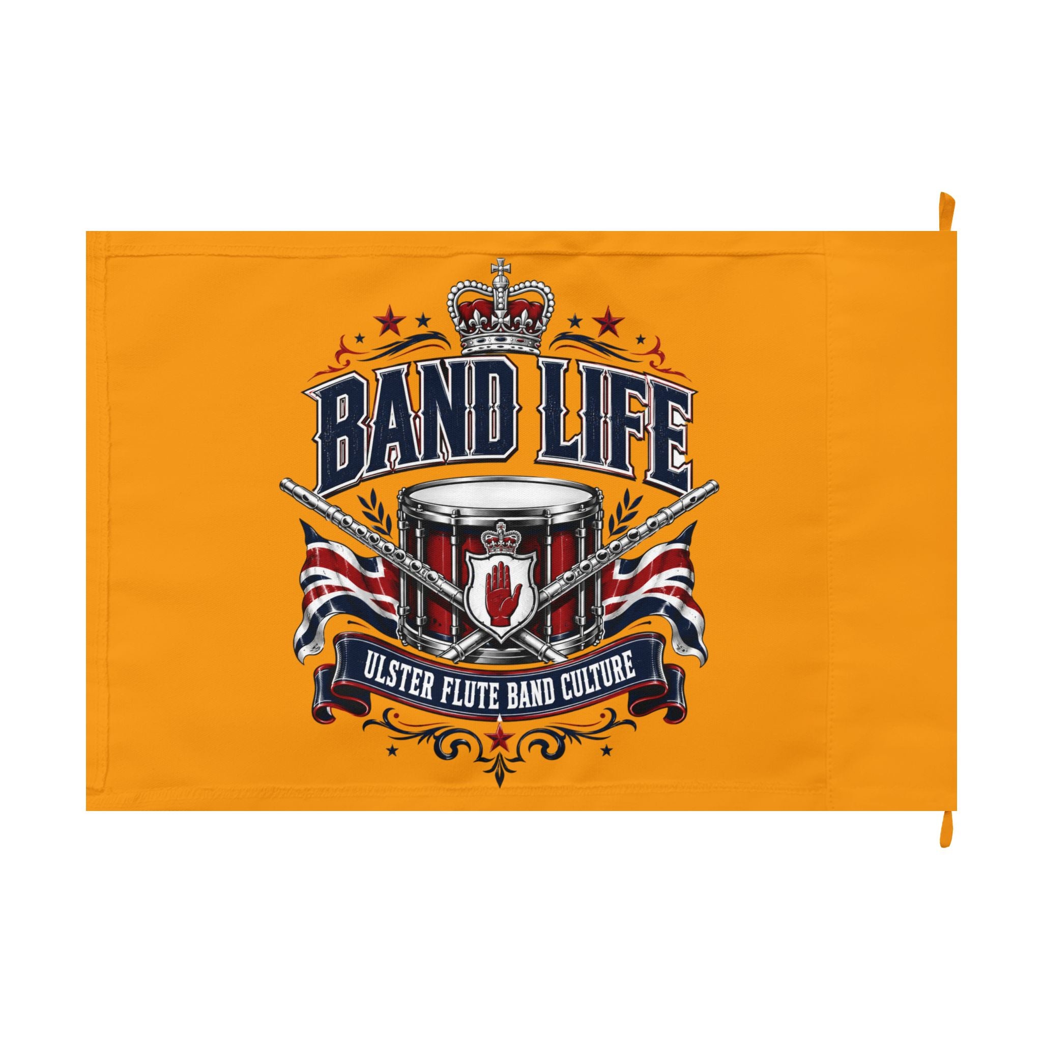 Double-Sided Flag — "No Surrender" / Band Life Orange Parade Flag