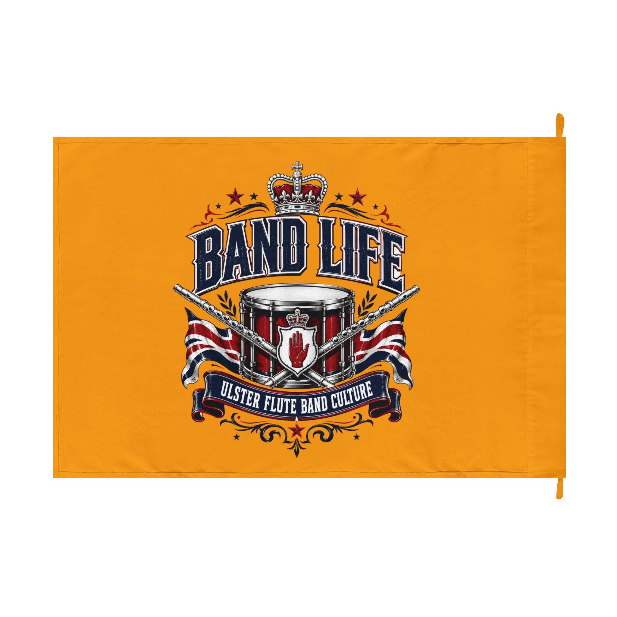 Double-Sided Flag — "No Surrender" / Band Life Orange Parade Flag