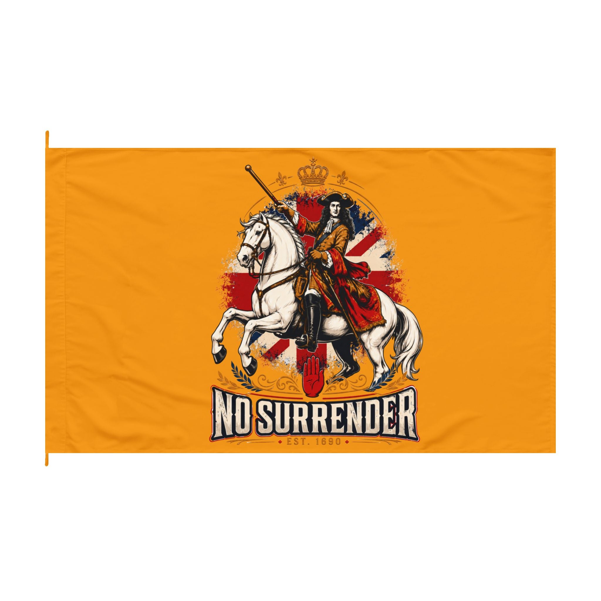 Double-Sided Flag — "No Surrender" / Band Life Orange Parade Flag