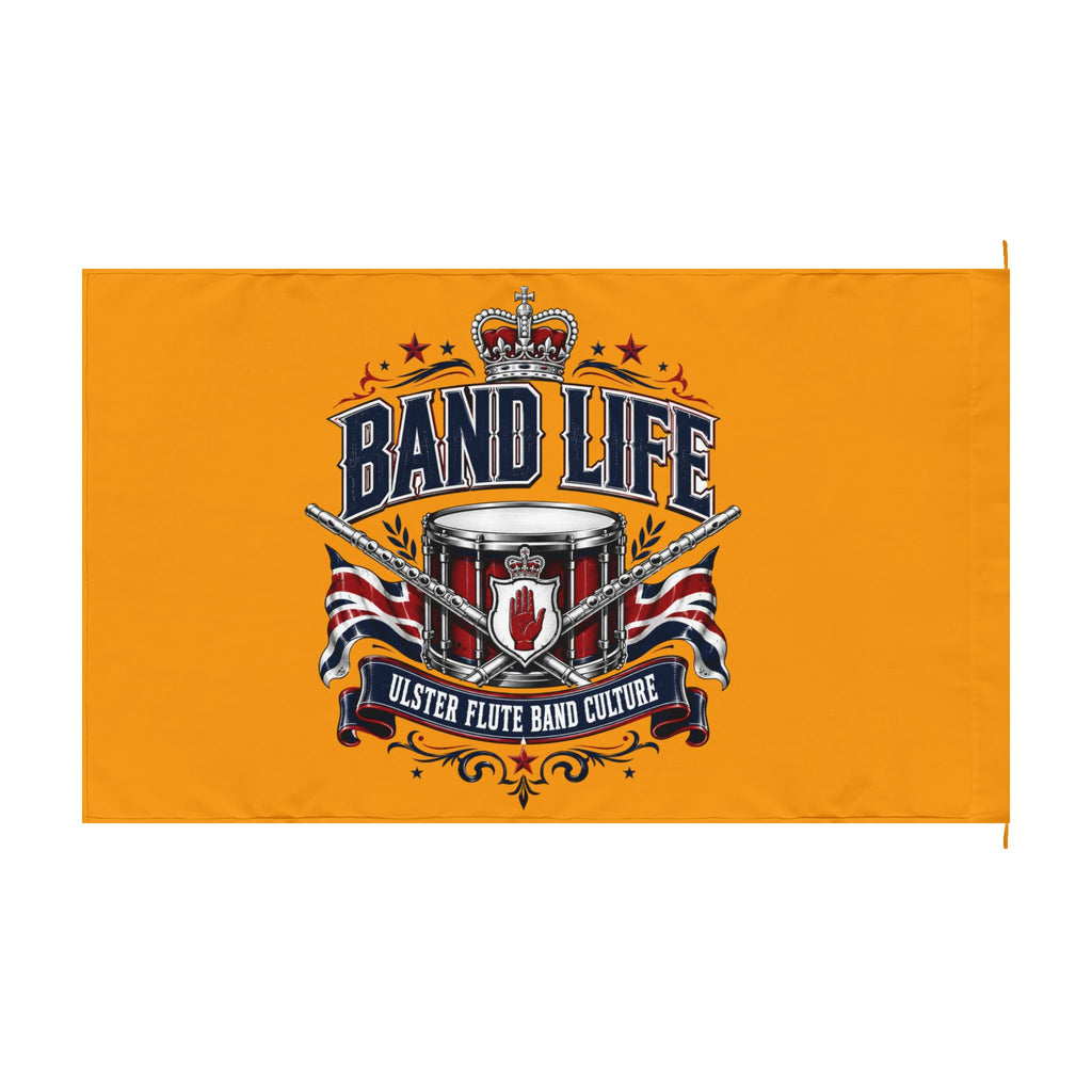 Double-Sided Flag — "No Surrender" / Band Life Orange Parade Flag