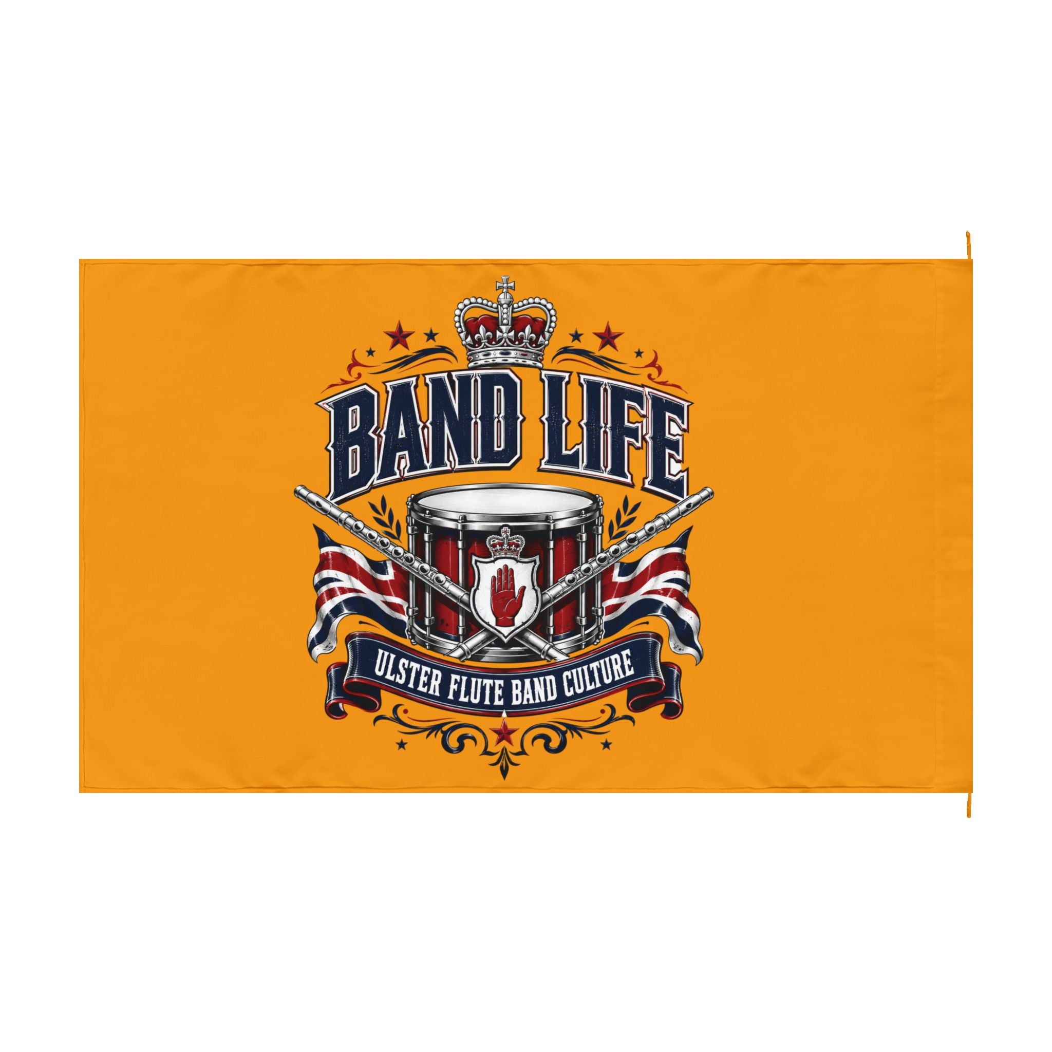 Double-Sided Flag — "No Surrender" / Band Life Orange Parade Flag